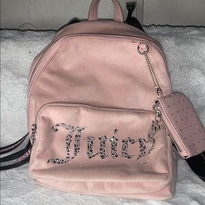Juicy Couture Pink Backpack with Silver Studs and Soft Leather